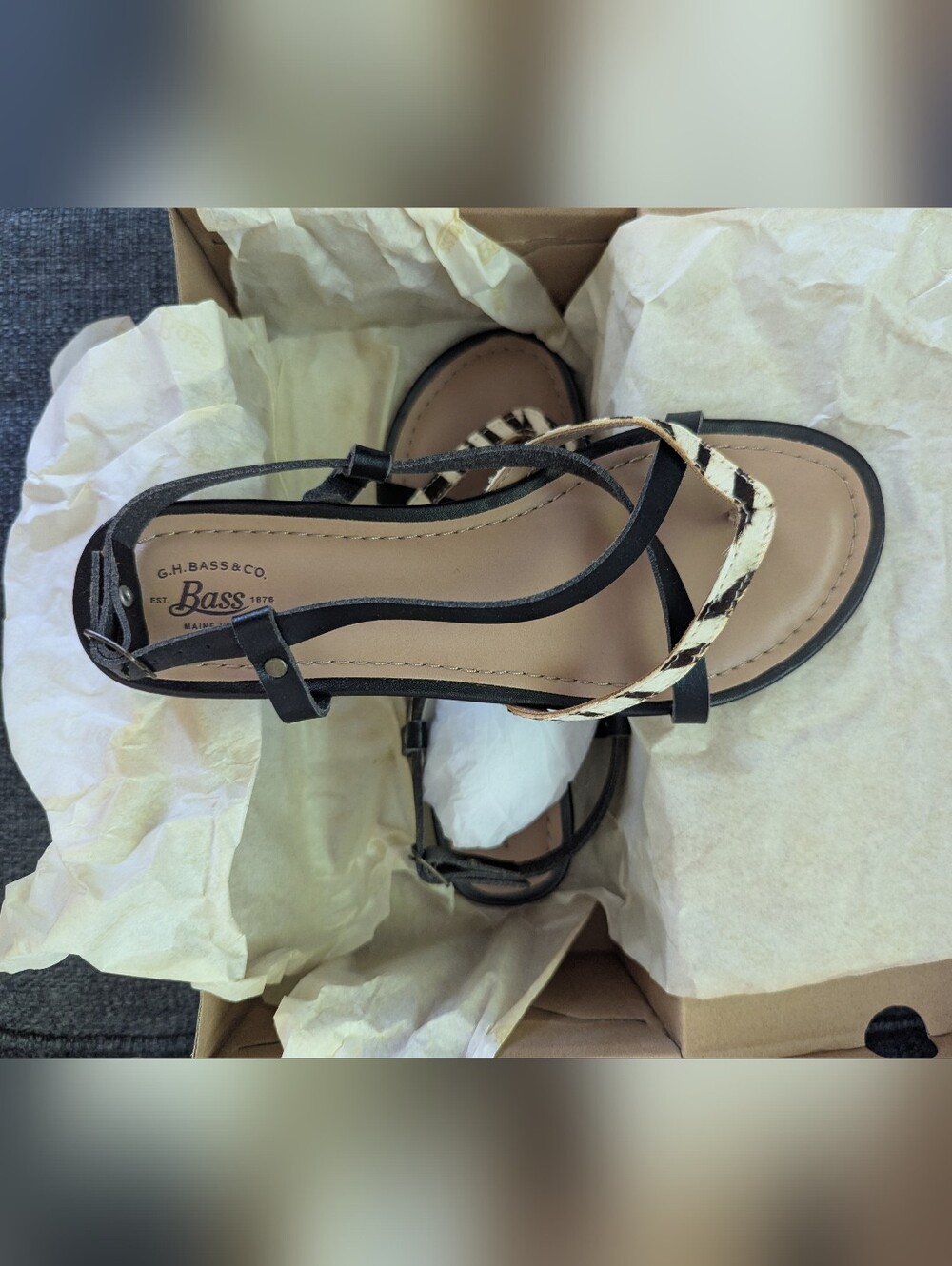 Bass Black Strappy Sandals